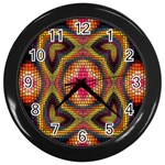 Kaleidoscope Art Pattern Ornament Wall Clock (Black) Front