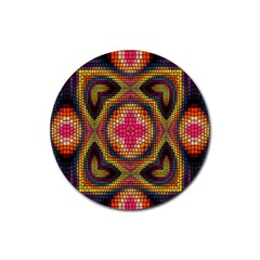 Kaleidoscope Art Pattern Ornament Rubber Coaster (round) by Semog4