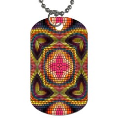 Kaleidoscope Art Pattern Ornament Dog Tag (two Sides) by Semog4