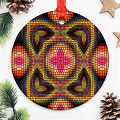 Kaleidoscope Art Pattern Ornament Round Ornament (two Sides)