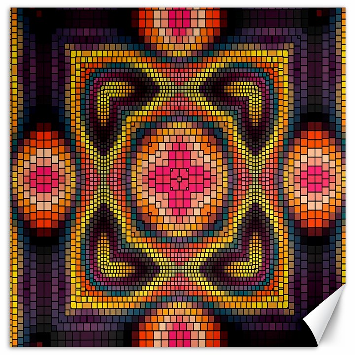 Kaleidoscope Art Pattern Ornament Canvas 12  x 12 