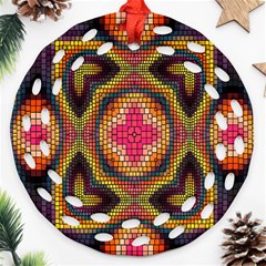 Kaleidoscope Art Pattern Ornament Ornament (round Filigree)