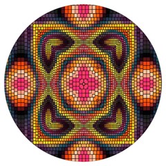 Kaleidoscope Art Pattern Ornament Round Trivet by Semog4