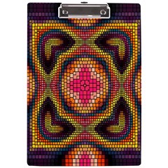 Kaleidoscope Art Pattern Ornament A4 Acrylic Clipboard by Semog4