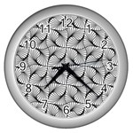 Abstract Seamless Pattern Wall Clock (Silver) Front