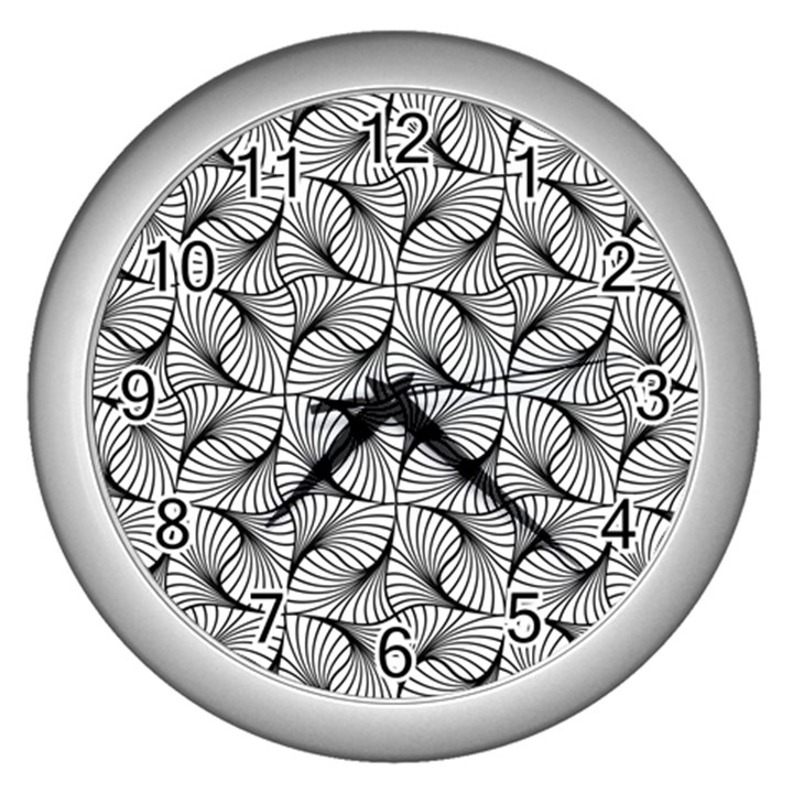 Abstract Seamless Pattern Wall Clock (Silver)