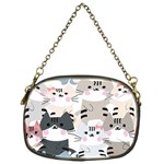 Cute Cat Couple Seamless Pattern Cartoon Chain Purse (One Side) Front