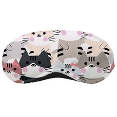 Cute Cat Couple Seamless Pattern Cartoon Sleeping Mask