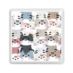 Cute Cat Couple Seamless Pattern Cartoon Memory Card Reader (Square)