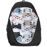 Cute Cat Couple Seamless Pattern Cartoon Backpack Bag Front