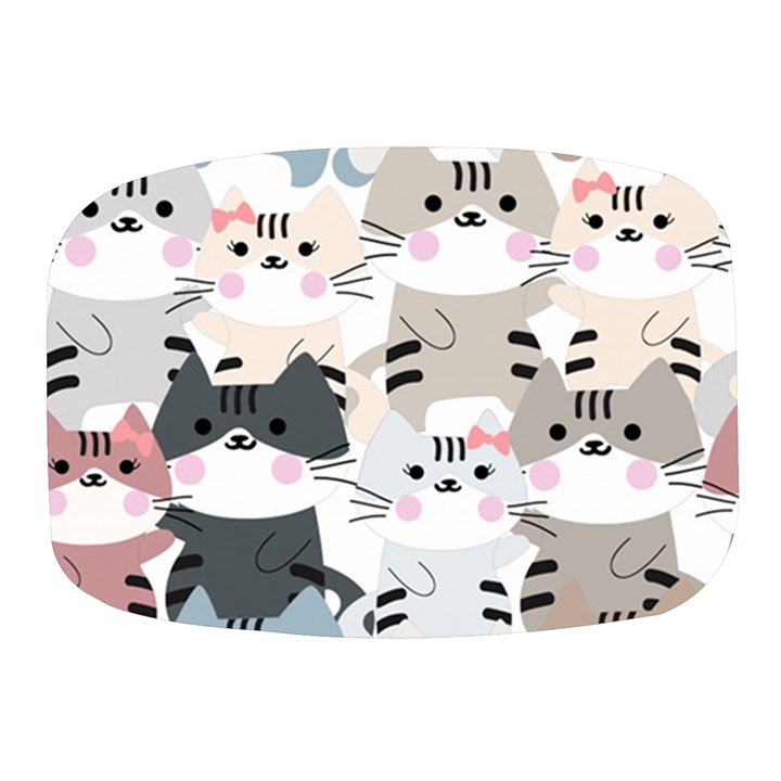 Cute Cat Couple Seamless Pattern Cartoon Mini Square Pill Box