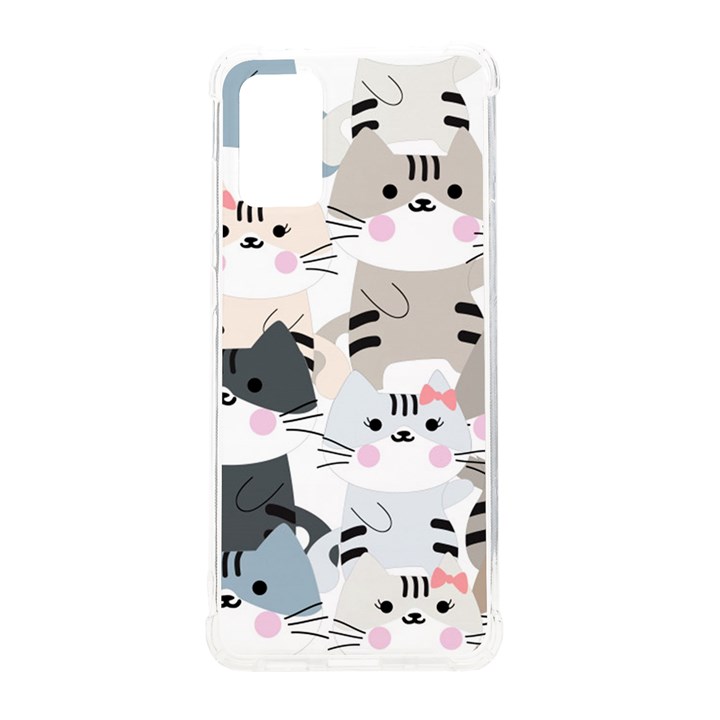 Cute Cat Couple Seamless Pattern Cartoon Samsung Galaxy S20Plus 6.7 Inch TPU UV Case