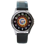 Colorful Prismatic Chromatic Round Metal Watch Front