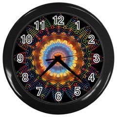 Colorful Prismatic Chromatic Wall Clock (black) by Semog4