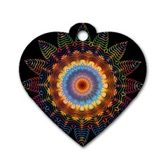 Colorful Prismatic Chromatic Dog Tag Heart (one Side) by Semog4