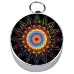 Colorful Prismatic Chromatic Silver Compasses Front