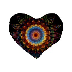 Colorful Prismatic Chromatic Standard 16  Premium Flano Heart Shape Cushions by Semog4