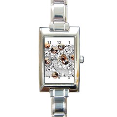 Gears Movement Machine Rectangle Italian Charm Watch