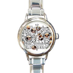 Gears Movement Machine Round Italian Charm Watch