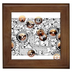 Gears Movement Machine Framed Tile