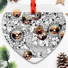 Gears Movement Machine Ornament (heart)