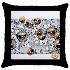 Gears Movement Machine Throw Pillow Case (Black)