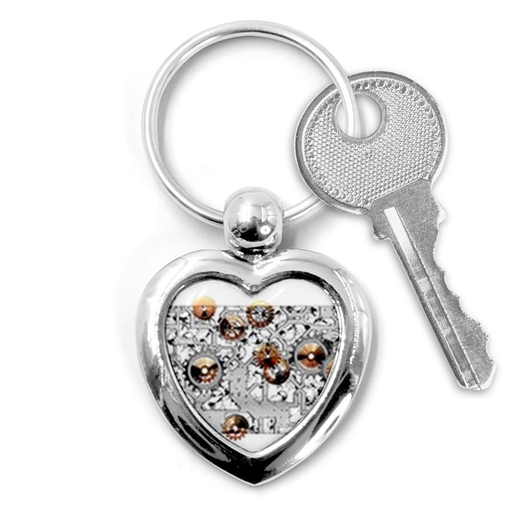 Gears Movement Machine Key Chain (Heart)