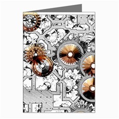 Gears Movement Machine Greeting Cards (pkg Of 8)