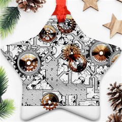 Gears Movement Machine Star Ornament (two Sides)