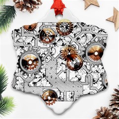 Gears Movement Machine Snowflake Ornament (two Sides)