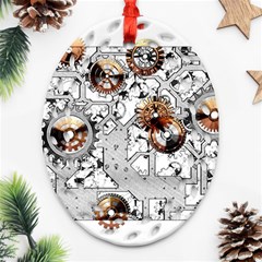 Gears Movement Machine Ornament (oval Filigree)