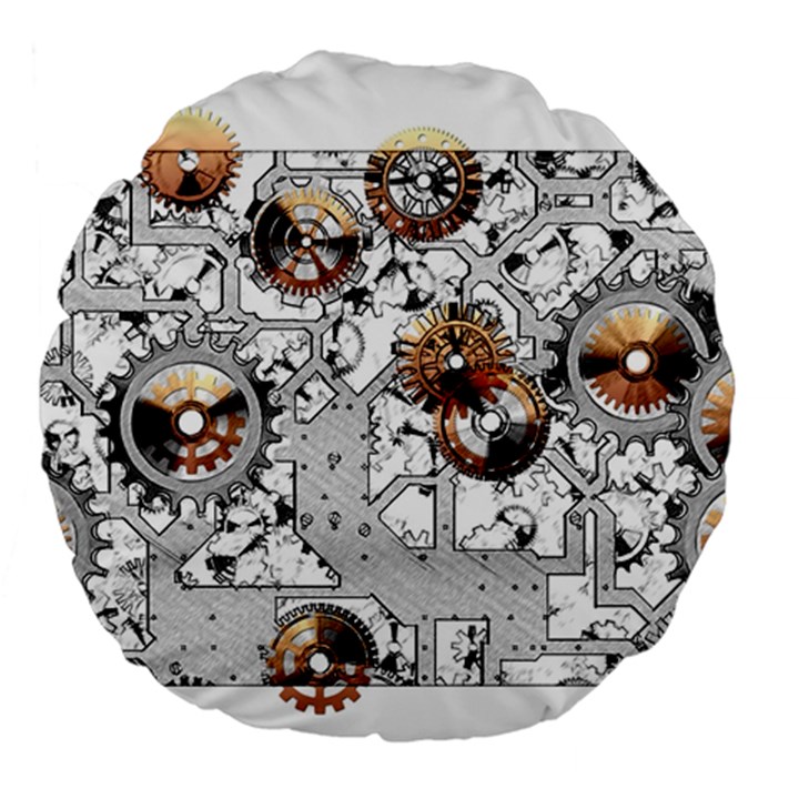 Gears Movement Machine Large 18  Premium Round Cushions