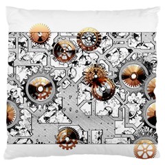 Gears Movement Machine Large Premium Plush Fleece Cushion Case (Two Sides)