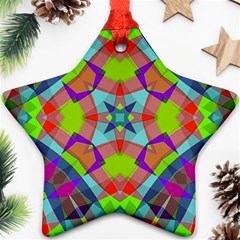 Farbenpracht Kaleidoscope Pattern Star Ornament (two Sides)