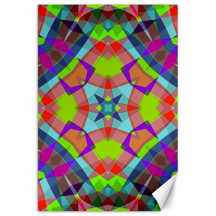 Farbenpracht Kaleidoscope Pattern Canvas 20  x 30 