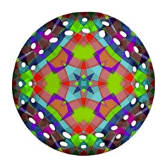 Farbenpracht Kaleidoscope Pattern Round Filigree Ornament (two Sides)