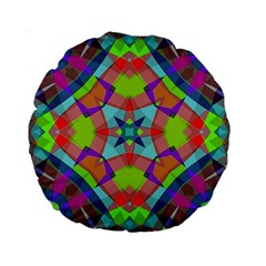 Farbenpracht Kaleidoscope Pattern Standard 15  Premium Round Cushions by Semog4