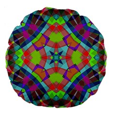 Farbenpracht Kaleidoscope Pattern Large 18  Premium Flano Round Cushions by Semog4