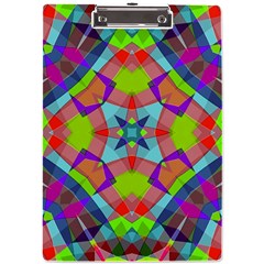 Farbenpracht Kaleidoscope Pattern A4 Acrylic Clipboard by Semog4