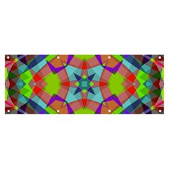 Farbenpracht Kaleidoscope Pattern Banner And Sign 8  X 3  by Semog4