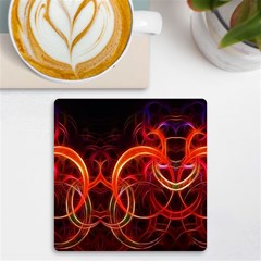 Background Fractal Abstract Uv Print Square Tile Coaster  by Semog4