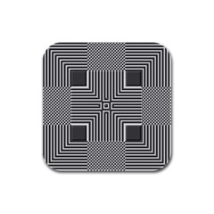 Construction Background Geometric Rubber Square Coaster (4 Pack) by Semog4