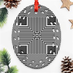 Construction Background Geometric Oval Filigree Ornament (two Sides)