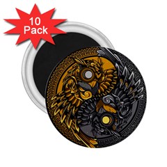 Yin Yang Owl Doodle Ornament Illustration 2 25  Magnets (10 Pack)  by Semog4