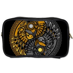 Yin Yang Owl Doodle Ornament Illustration Toiletries Bag (two Sides) by Semog4