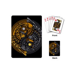 Yin Yang Owl Doodle Ornament Illustration Playing Cards Single Design (mini)