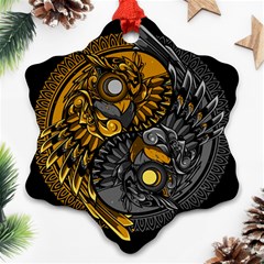 Yin Yang Owl Doodle Ornament Illustration Ornament (snowflake)