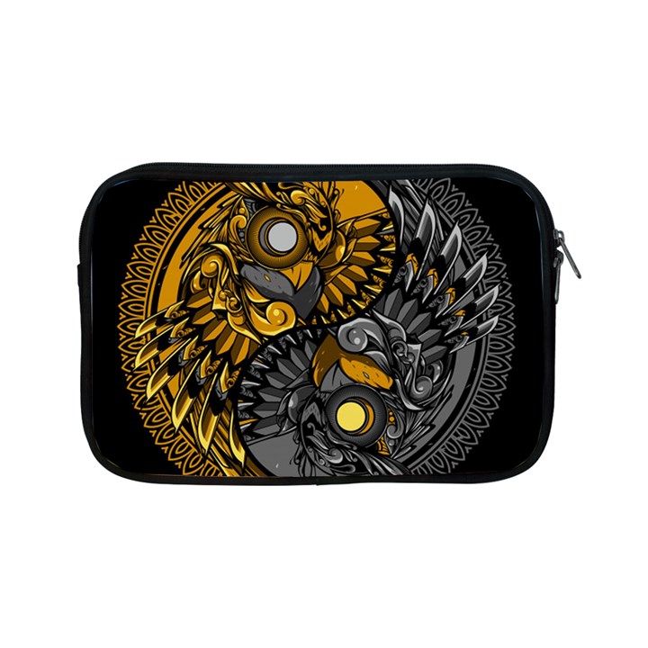 Yin Yang Owl Doodle Ornament Illustration Apple iPad Mini Zipper Cases