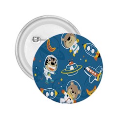 Seamless Pattern Funny Astronaut Outer Space Transportation 2 25  Buttons by Semog4