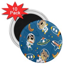 Seamless Pattern Funny Astronaut Outer Space Transportation 2 25  Magnets (10 Pack)  by Semog4